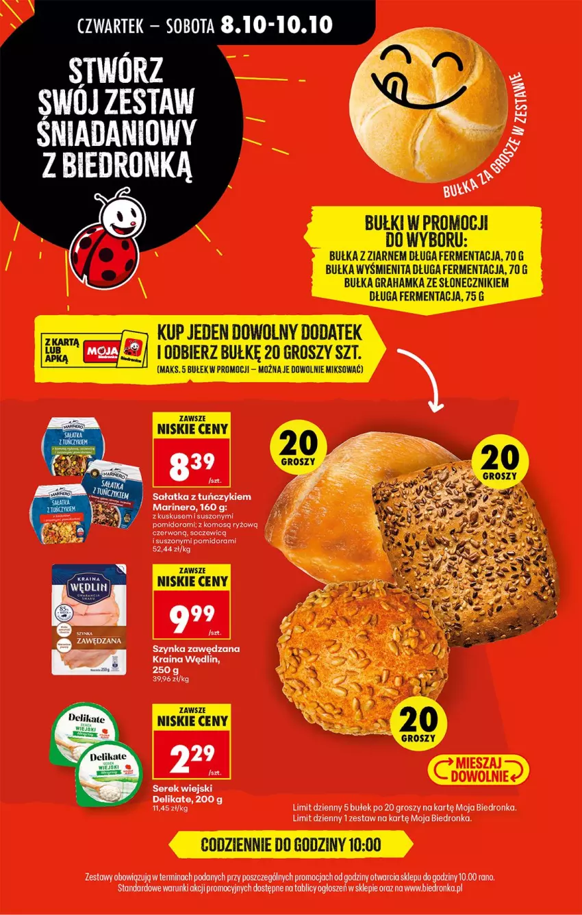Gazetka promocyjna Biedronka - Od Czwartku - ważna 08.10 do 10.10.2026 - strona 44 - produkty: Bułka, Bułka grahamka, Gra, Kuskus, Ryż, Sałat, Sałatka, Ser, Serek, Serek wiejski, Szynka, Tuńczyk
