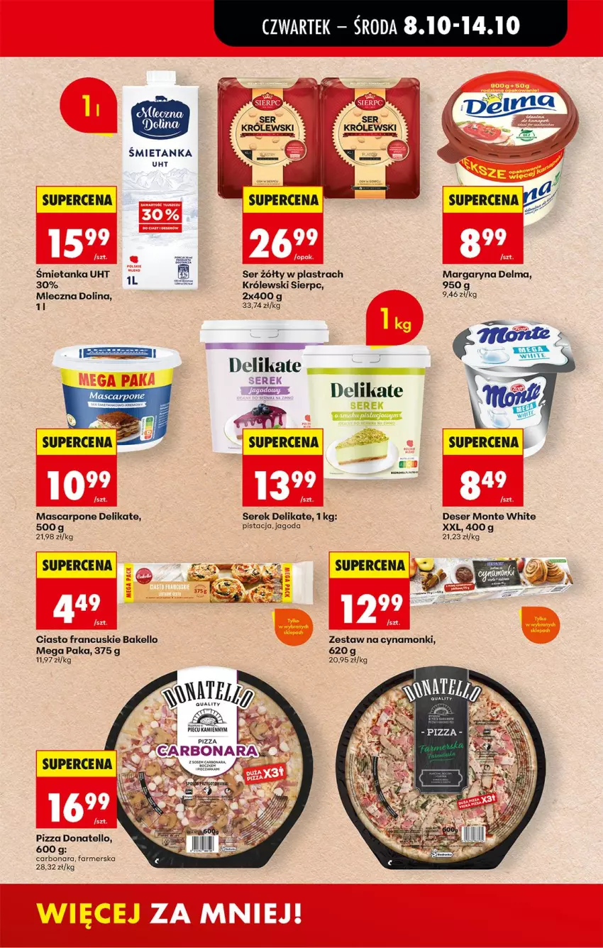 Gazetka promocyjna Biedronka - Od Czwartku - ważna 08.10 do 10.10.2026 - strona 49 - produkty: Cars, Ciasto francuskie, Delma, Deser, Fa, Królewski, Margaryna, Mascarpone, Monte, Piec, Pizza, Ser, Serek