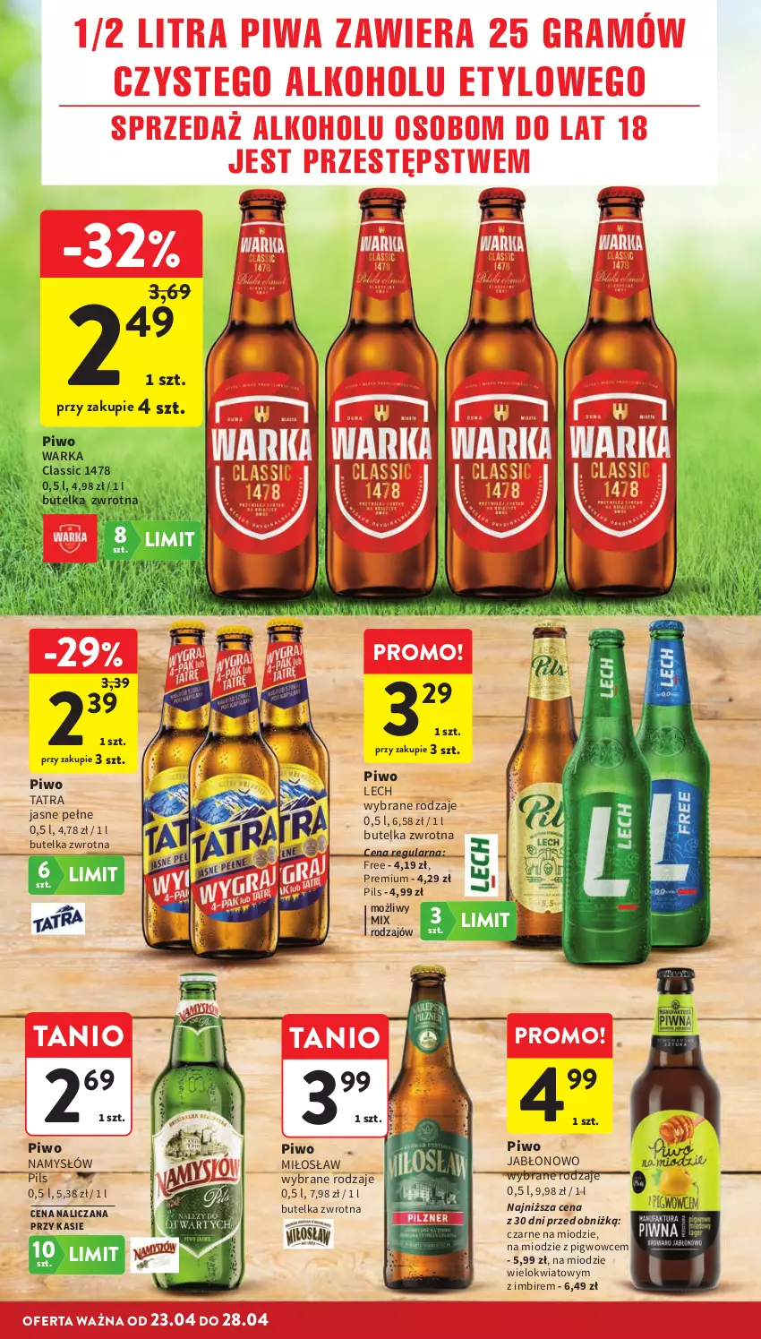 Gazetka promocyjna Intermarche - Gazetka promocyjna - ważna 23.04 do 28.04.2026 - strona 12 - produkty: Gra, Imbir, Namysłów, Piwa, Piwo, Tatra, Warka