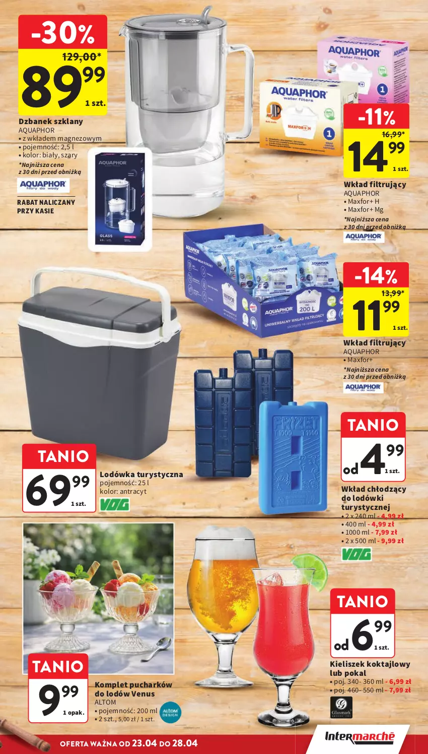 Gazetka promocyjna Intermarche - Gazetka promocyjna - ważna 23.04 do 28.04.2026 - strona 17 - produkty: Aquaphor, Dzbanek, Kieliszek, Lodówka, Magnez, Venus, Wkład filtrujący
