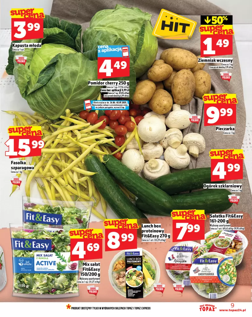 Gazetka promocyjna Topaz - Gazetka - ważna 26.06 do 02.07.2025 - strona 9 - produkty: Fa, Lunch box, Ogórek, Sałat, Sałatka, Top