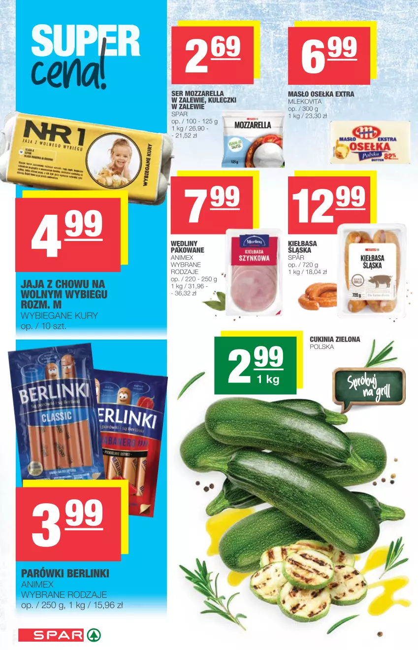 Gazetka promocyjna Spar - Express - ważna 07.07 do 13.07.2021 - strona 2 - produkty: Berlinki, Jaja, Kiełbasa, Masło, Mleko, Mlekovita, Mozzarella, Ser