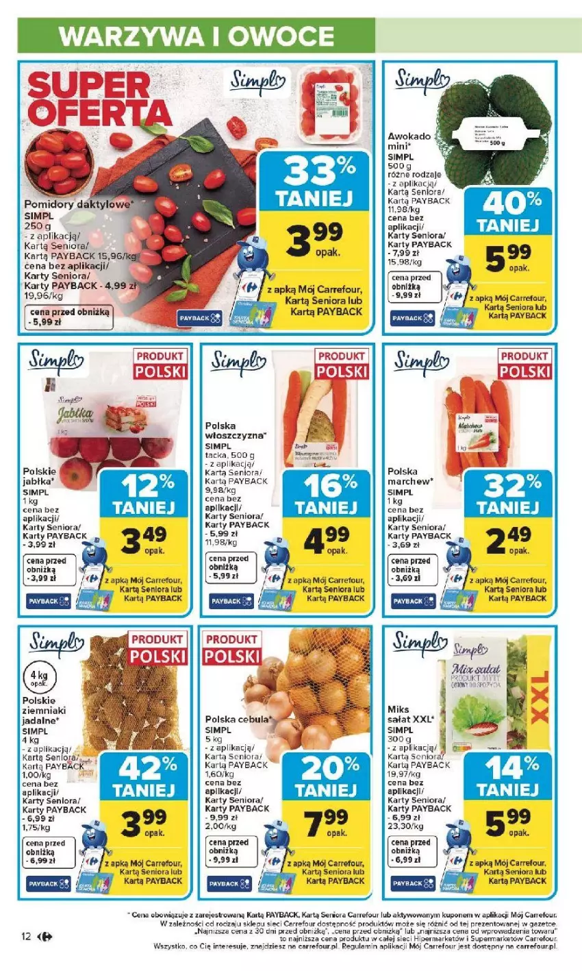 Gazetka promocyjna Carrefour - Gazetka Carrefour, Market od poniedziałku! - ważna 19.01 do 25.01.2026 - strona 14 - produkty: Cebula, Jabłka, Owoce, Pomidory, Sałat, Warzywa, Warzywa i owoce, Ziemniaki