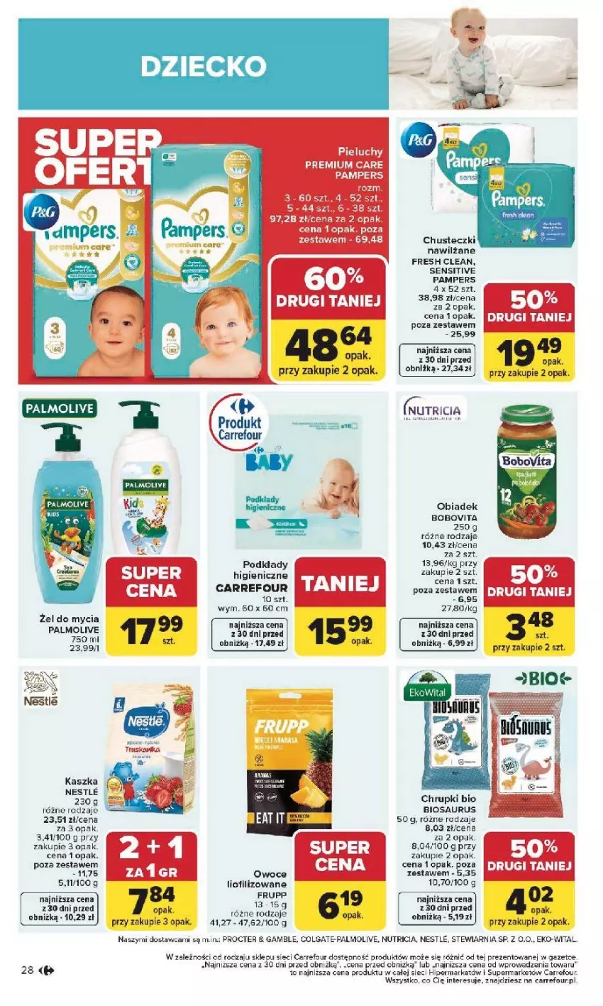 Gazetka promocyjna Carrefour - Gazetka Carrefour, Market od poniedziałku! - ważna 19.01 do 25.01.2026 - strona 30 - produkty: BoboVita, Chrupki, Chusteczki, Colgate, Fa, LG, Pampers, Pieluchy, Por