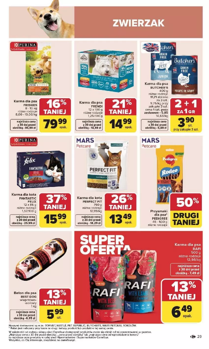 Gazetka promocyjna Carrefour - Gazetka Carrefour, Market od poniedziałku! - ważna 19.01 do 25.01.2026 - strona 31 - produkty: Baton, Baton dla psa, Butcher's, Fa, Fanta, Felix, Gra, HP, Mars, Przysmaki, Sok, Sokołów