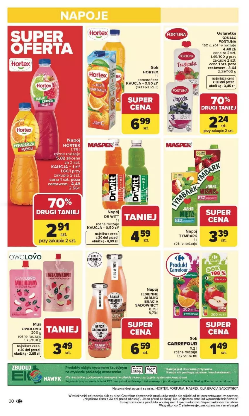 Gazetka promocyjna Carrefour - Gazetka Carrefour, Market od poniedziałku! - ważna 19.01 do 25.01.2026 - strona 32 - produkty: Fortuna, Gala, Galaretka, Hortex, LG, Mus, Napój, NBA, Por, Sok, Tymbark