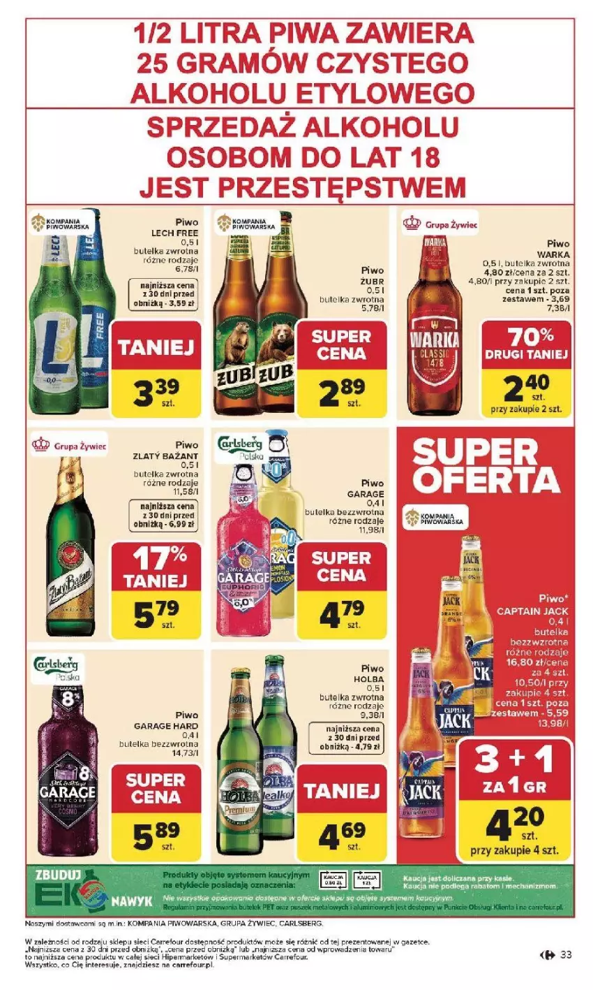 Gazetka promocyjna Carrefour - Gazetka Carrefour, Market od poniedziałku! - ważna 19.01 do 25.01.2026 - strona 35 - produkty: Carlsberg, Fa, Piwa, Piwo, Ser, Warka