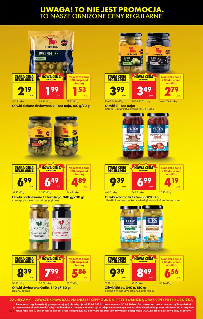 Gazetka promocyjna Biedronka - Od Poniedziałku - ważna 13.04 do 18.04.2026 - strona 10 - produkty: O nas, Oliwki, Oliwki zielone, Waga