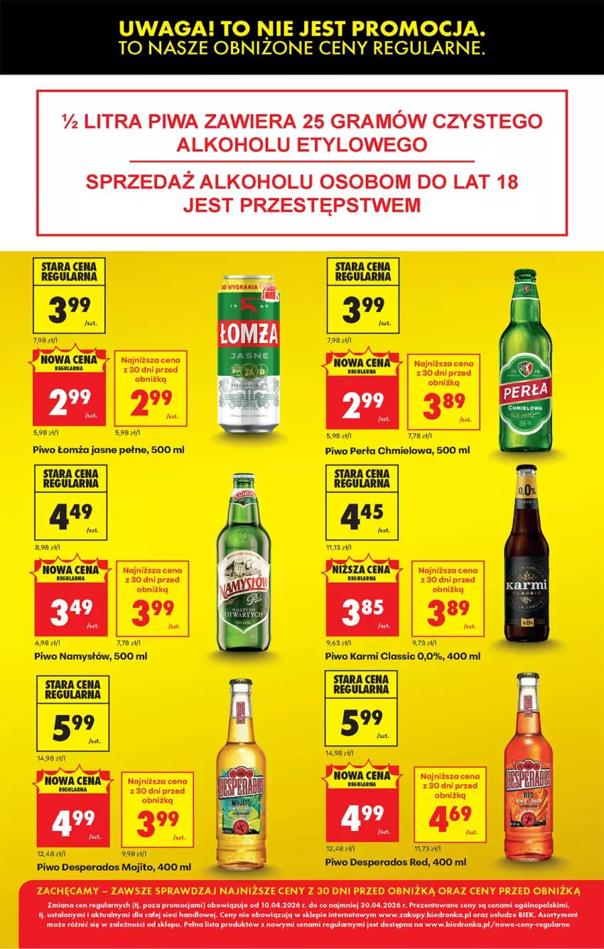 Gazetka promocyjna Biedronka - Od Poniedziałku - ważna 13.04 do 18.04.2026 - strona 11 - produkty: Desperados, Gra, Karmi, Namysłów, O nas, Perła, Piwa, Piwo, Waga