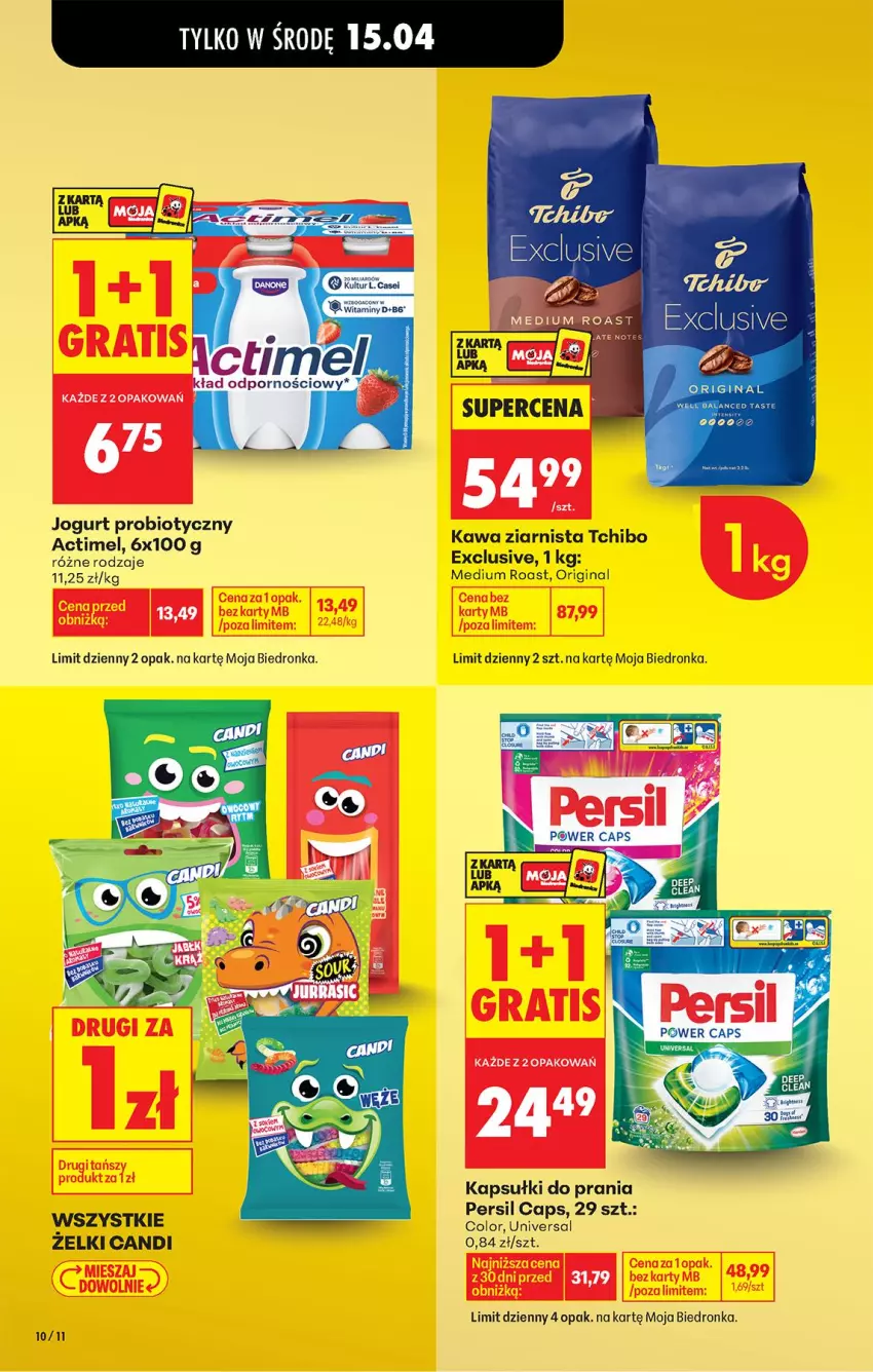 Gazetka promocyjna Biedronka - Od Poniedziałku - ważna 13.04 do 18.04.2026 - strona 14 - produkty: Actimel, Gin, Jogurt, Kawa, Kawa ziarnista, LG, Persil, Tchibo