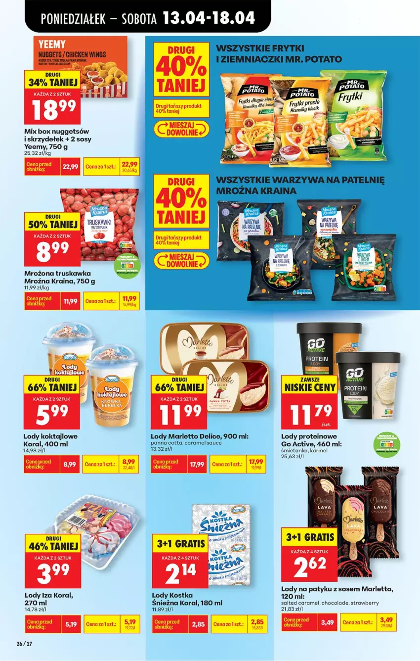 Gazetka promocyjna Biedronka - Od Poniedziałku - ważna 13.04 do 18.04.2026 - strona 30 - produkty: Frytki, Gra, Lody, Panna cotta, Sos, Warzywa