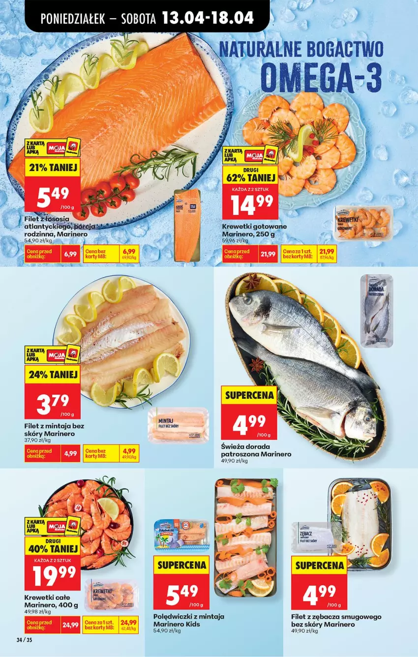 Gazetka promocyjna Biedronka - Od Poniedziałku - ważna 13.04 do 18.04.2026 - strona 40 - produkty: Filet z mintaja, Krewetki, Mintaj