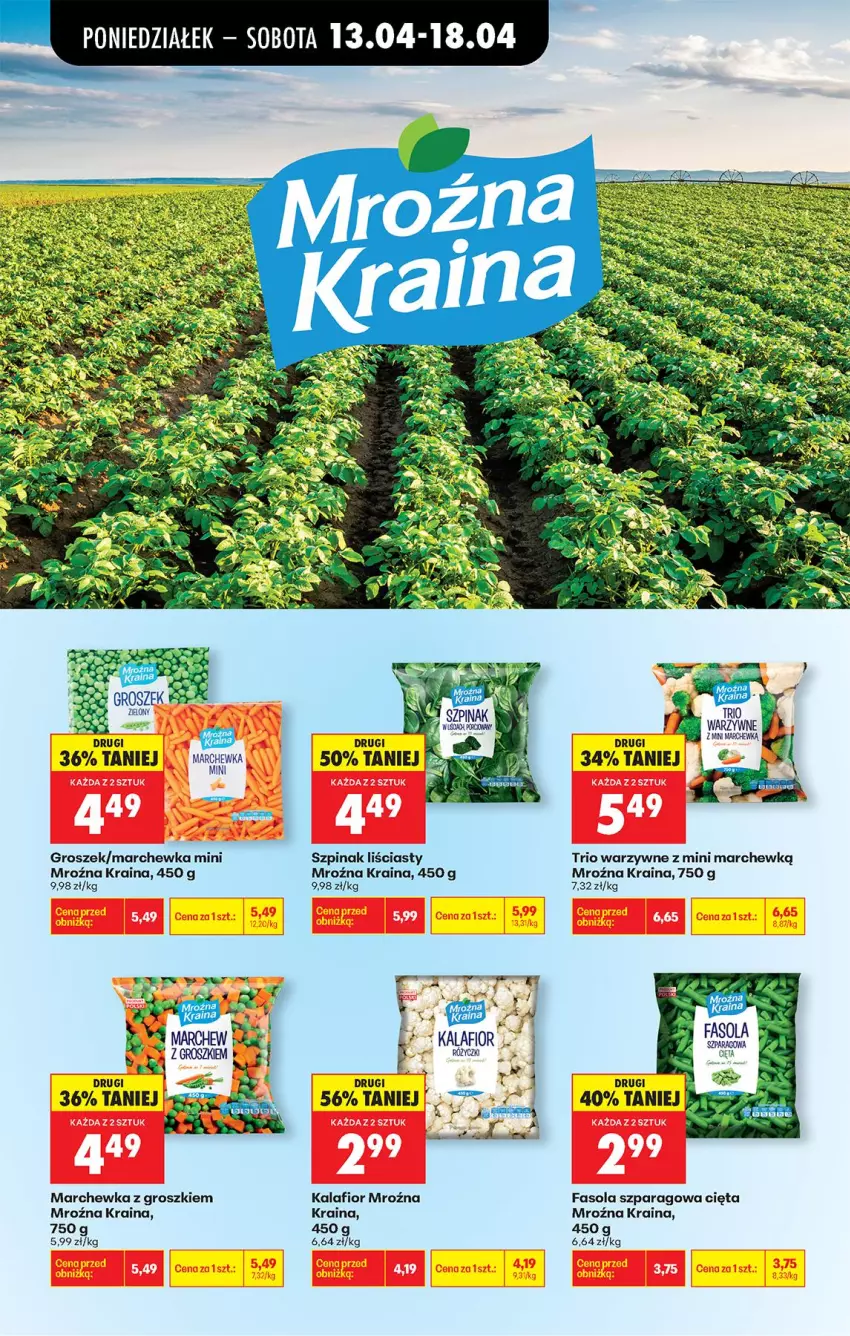 Gazetka promocyjna Biedronka - Od Poniedziałku - ważna 13.04 do 18.04.2026 - strona 43 - produkty: Fa, Fasola, Fasola szparagowa, Groszek, Kalafior, Marchewka, Szpinak