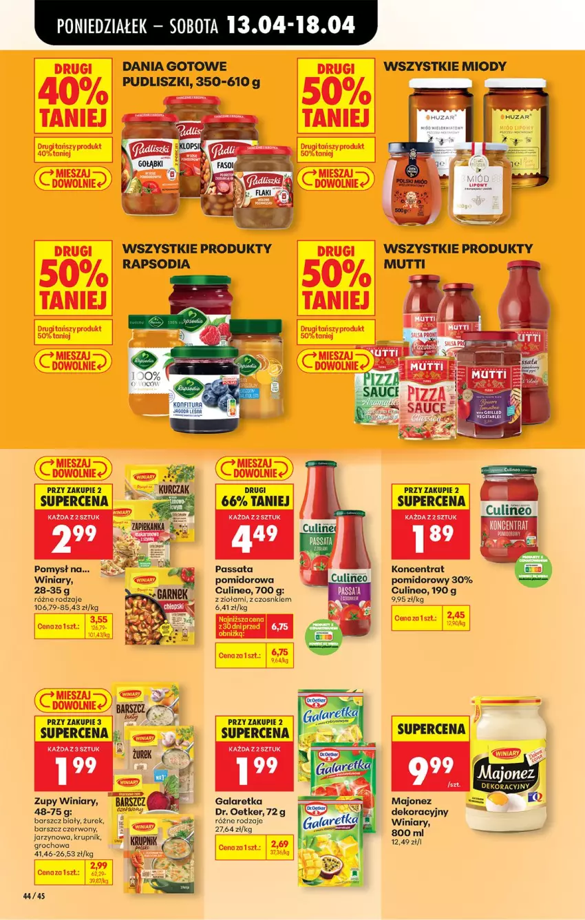 Gazetka promocyjna Biedronka - Od Poniedziałku - ważna 13.04 do 18.04.2026 - strona 52 - produkty: Dania gotowe, Dr. Oetker, Fa, Gala, Galaretka, Grill, Groch, Krupnik, Majonez, Pudliszki, Winiary
