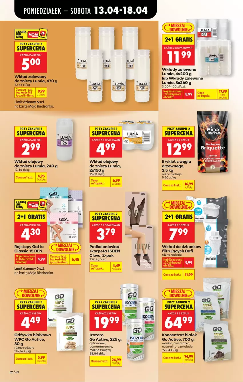 Gazetka promocyjna Biedronka - Od Poniedziałku - ważna 13.04 do 18.04.2026 - strona 78 - produkty: Czekolada, Gatta, Gra, Karp, Odżywka, Olej, Podkolanówka, Rajstopy, Top, Wkład olejowy, Znicz