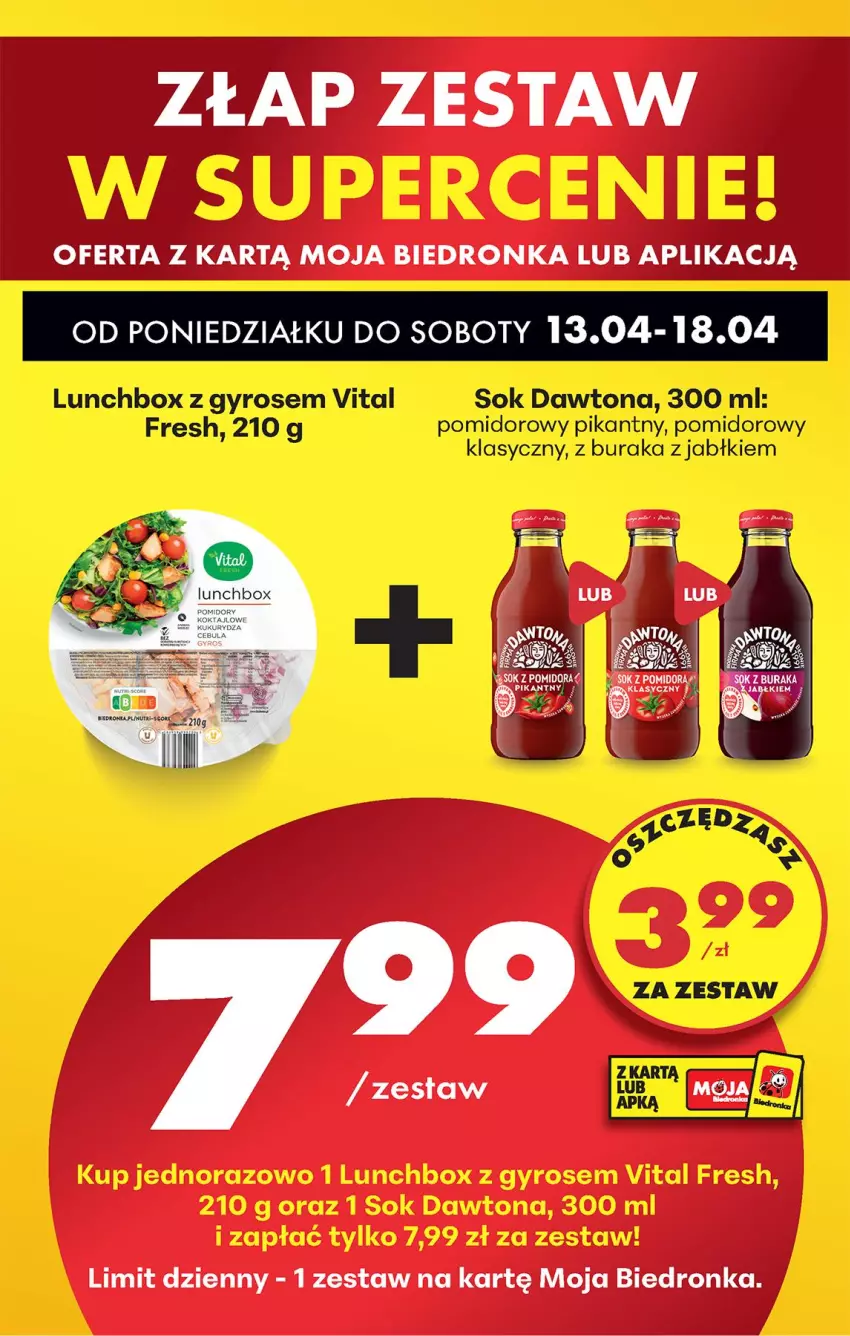 Gazetka promocyjna Biedronka - Od Poniedziałku - ważna 13.04 do 18.04.2026 - strona 87 - produkty: Dawtona, Gyros, Sok