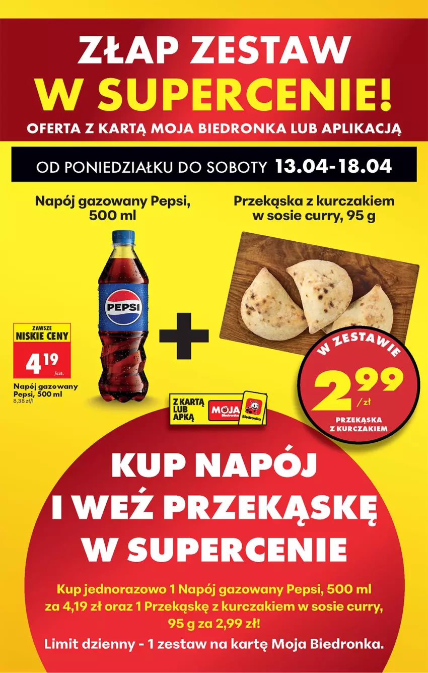 Gazetka promocyjna Biedronka - Od Poniedziałku - ważna 13.04 do 18.04.2026 - strona 90 - produkty: Kurczak, Napój, Napój gazowany, Pepsi, Sos