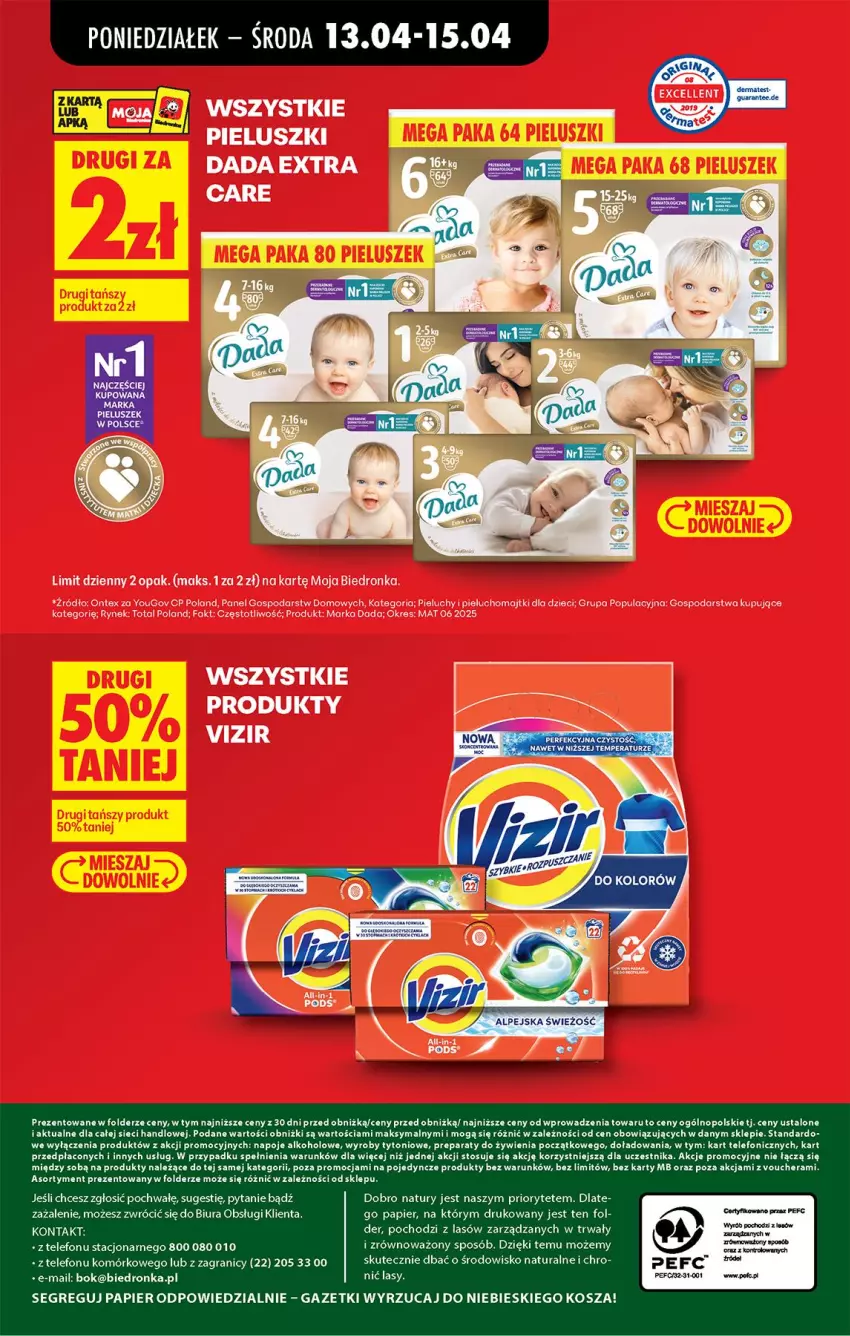 Gazetka promocyjna Biedronka - Od Poniedziałku - ważna 13.04 do 18.04.2026 - strona 93 - produkty: Dada, Dzieci, Fa, Majtki, Pieluchomajtki, Pieluchy, Vizir
