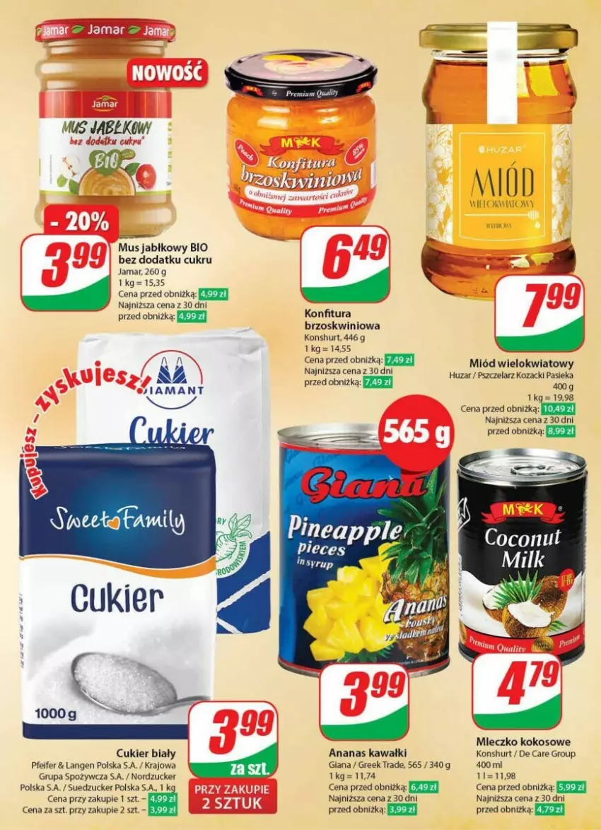 Gazetka promocyjna Dino - ważna 10.01 do 16.01.2024 - strona 5 - produkty: Ananas, Cukier, Fa, Kawa, Kokos, Konfitura, Miód, Mleczko, Mus