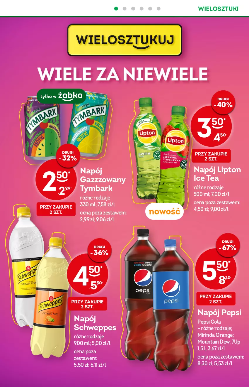 Gazetka promocyjna Żabka - ważna 14.09 do 20.09.2022 - strona 16 - produkty: 7up, Ice tea, Lipton, Mirinda, Napój, Pepsi, Schweppes, Tymbark