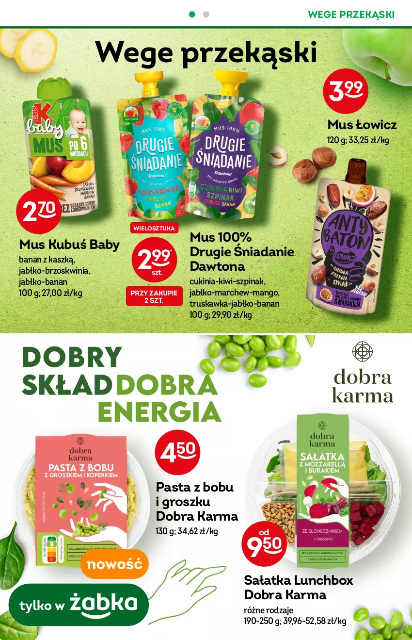 Gazetka promocyjna Żabka - ważna 14.09 do 20.09.2022 - strona 32 - produkty: Dawtona, Kiwi, Kubuś, Mango, Mus, Sałat, Sałatka, Szpinak