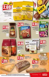Gazetka promocyjna Topaz - Gazetka - Gazetka - ważna od 19.01 do 19.01.2022 - strona 11 - produkty: Makaron, Top, Sok, Kawa ziarnista, Kawa, Goliard, Velvet, Loyd, Bagietka, Chleb, Cappuccino, Jacobs, Herbata, Herbata owocowa, Fa