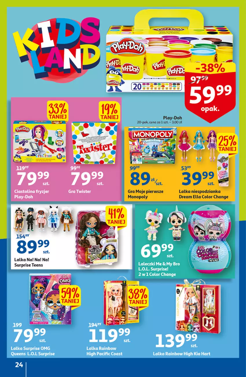 Gazetka promocyjna Auchan - Szkoła oszczędzania Temat PrzeAtrakcje cenowe Hipermarkety - ważna 18.08 do 24.08.2022 - strona 24 - produkty: Gra, Lalka, Monopoly, Play-Doh