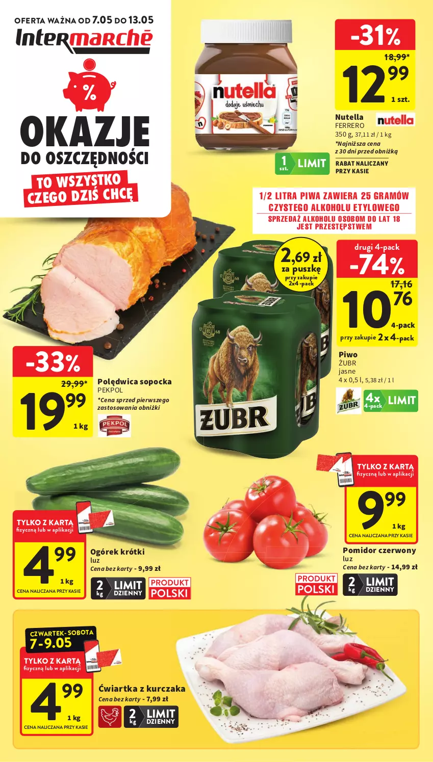Gazetka promocyjna Intermarche - Gazetka promocyjna - ważna 07.05 do 13.05.2026 - strona 1 - produkty: Ferrero, Gra, Kurczak, Nutella, Ogórek, Pekpol, Piwa, Piwo, Polędwica