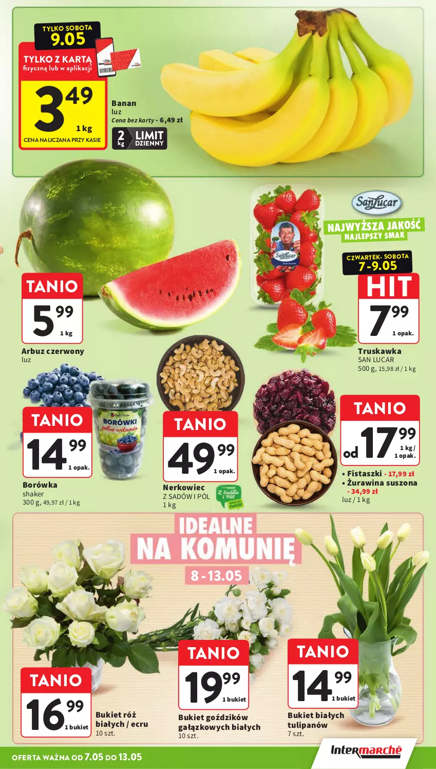 Gazetka promocyjna Intermarche - Gazetka promocyjna - ważna 07.05 do 13.05.2026 - strona 13 - produkty: Arbuz, Borówka, Bukiet, Tulipan