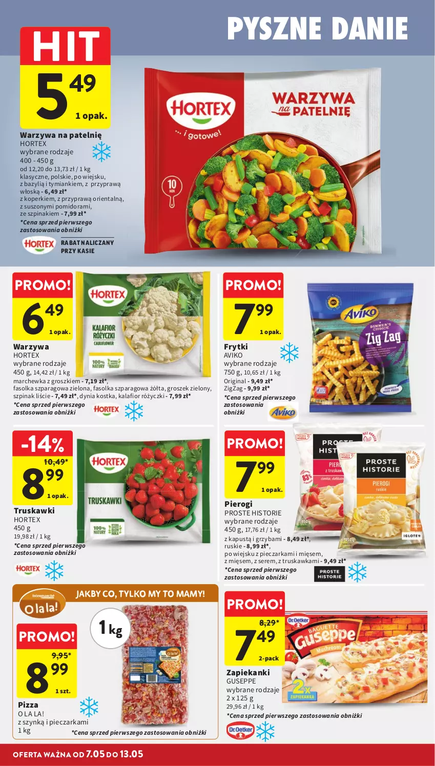 Gazetka promocyjna Intermarche - Gazetka promocyjna - ważna 07.05 do 13.05.2026 - strona 22 - produkty: Bazyl, Fa, Frytki, Gin, Groszek, Hortex, Kalafior, Kapustą, Marchewka, Piec, Pieczarka, Pierogi, Pizza, Ser, Szpinak, Truskawki, Warzywa