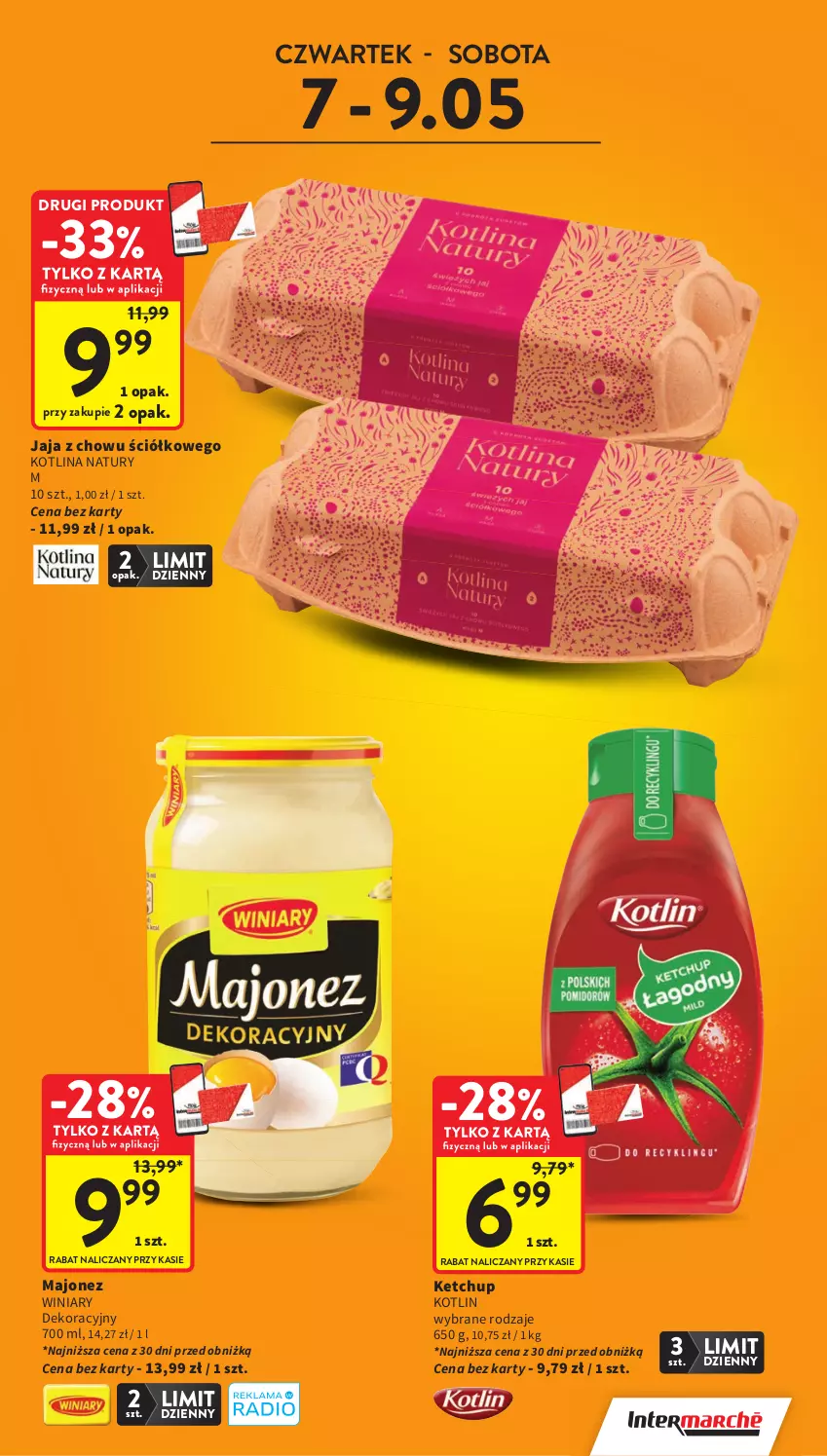 Gazetka promocyjna Intermarche - Gazetka promocyjna - ważna 07.05 do 13.05.2026 - strona 3 - produkty: Jaja, Ketchup, Kotlin, Majonez, Winiary