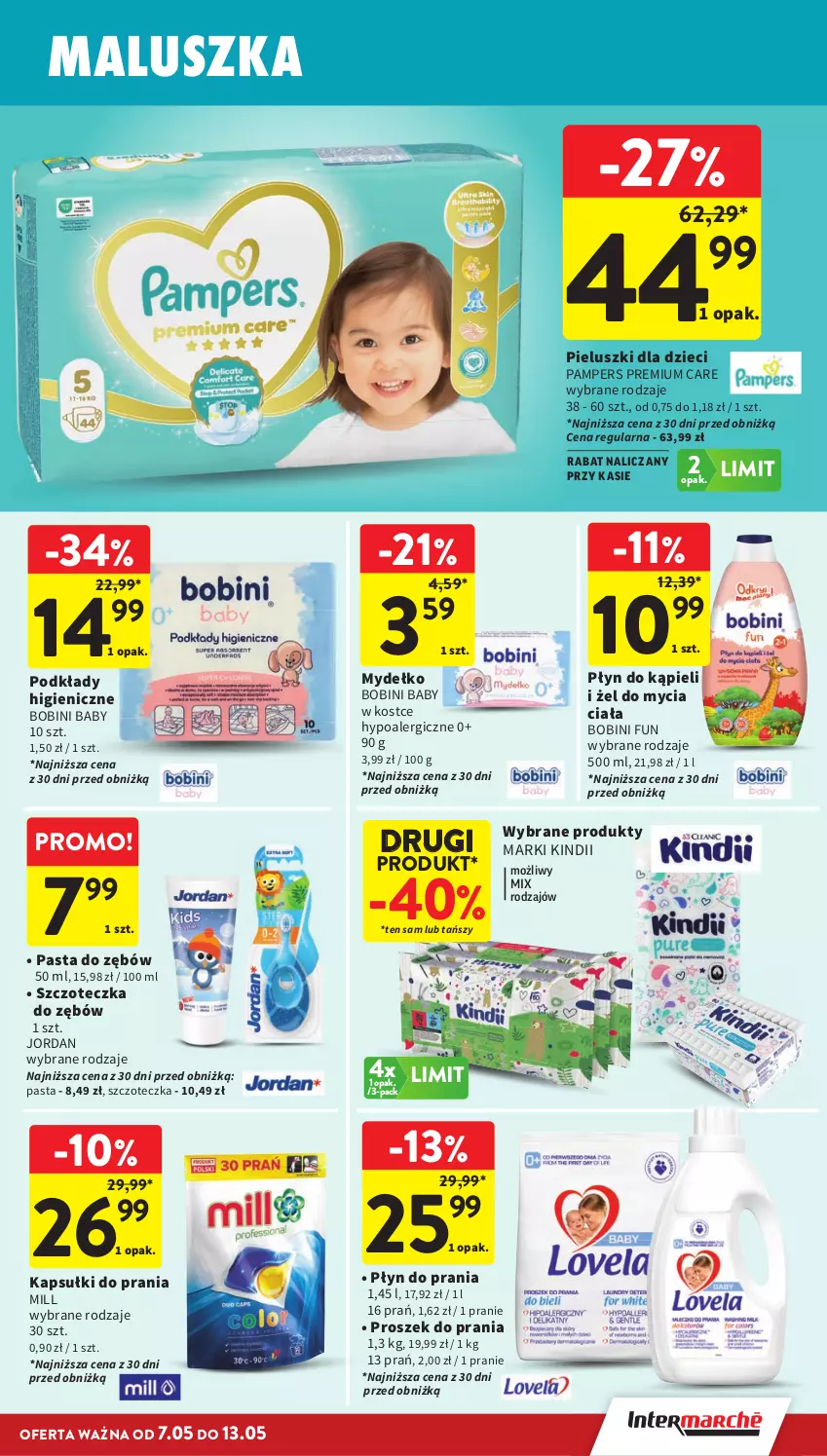 Gazetka promocyjna Intermarche - Gazetka promocyjna - ważna 07.05 do 13.05.2026 - strona 37 - produkty: Dzieci, Kapsułki do prania, Kindii, Pampers, Pasta do zębów, Płyn do kąpieli, Płyn do prania, Podkład, Proszek do prania, Szczoteczka, Szczoteczka do zębów