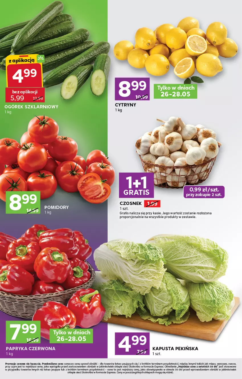 Gazetka promocyjna Stokrotka - Stokrotka Express - ważna 22.05 do 28.05.2025 - strona 2 - produkty: Cytryny, Czosnek, Gra, Mięso, Owoce, Papryka, Papryka czerwona, Pomidory, Por, Warzywa
