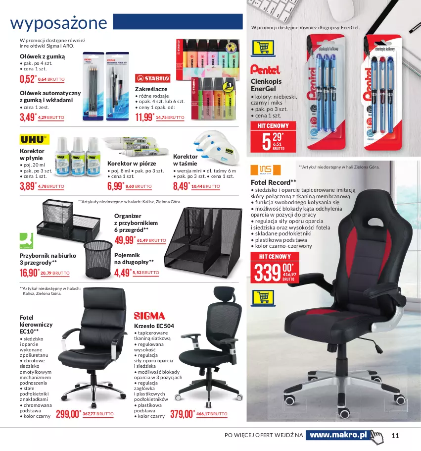 Gazetka promocyjna Makro - [Oferta promocyjna] Artykuły przemysłowe - ważna 26.01 do 08.02.2021 - strona 11 - produkty: Biurko, Długopis, Fotel, Krzesło, Organizer, Pojemnik, Por, Siedzisko, Sok