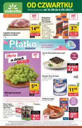 Gazetka promocyjna Stokrotka - Market - Gazetka - ważna od 06.09 do 06.09.2023 - strona 1 - produkty: Piwa, Piwo, Warzywa, Ser, Por, Gra, Tyskie, Tarczyński, Ręcznik, Winogrona, Sport, Morliny, Foxy, Owoce, Kabanos, Wino, Kiełbasa, Mięso, Kiełbasa śląska