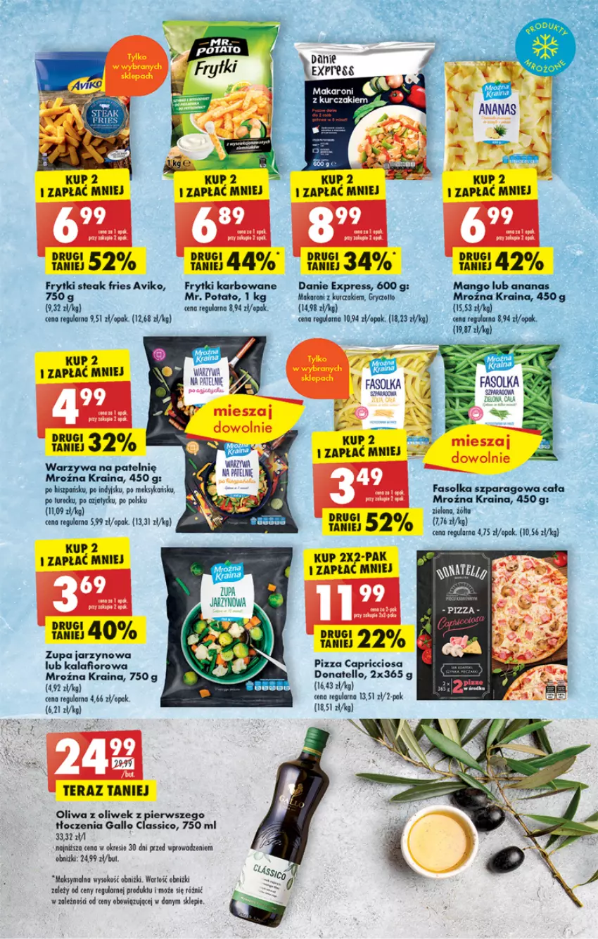 Gazetka promocyjna Biedronka - ważna 24.04 do 29.04.2023 - strona 33 - produkty: Ananas, Fa, Frytki, Gry, Kalafior, Makaron, Mango, Oliwa, Oliwa z oliwek, Pizza, Sok, Tera, Warzywa