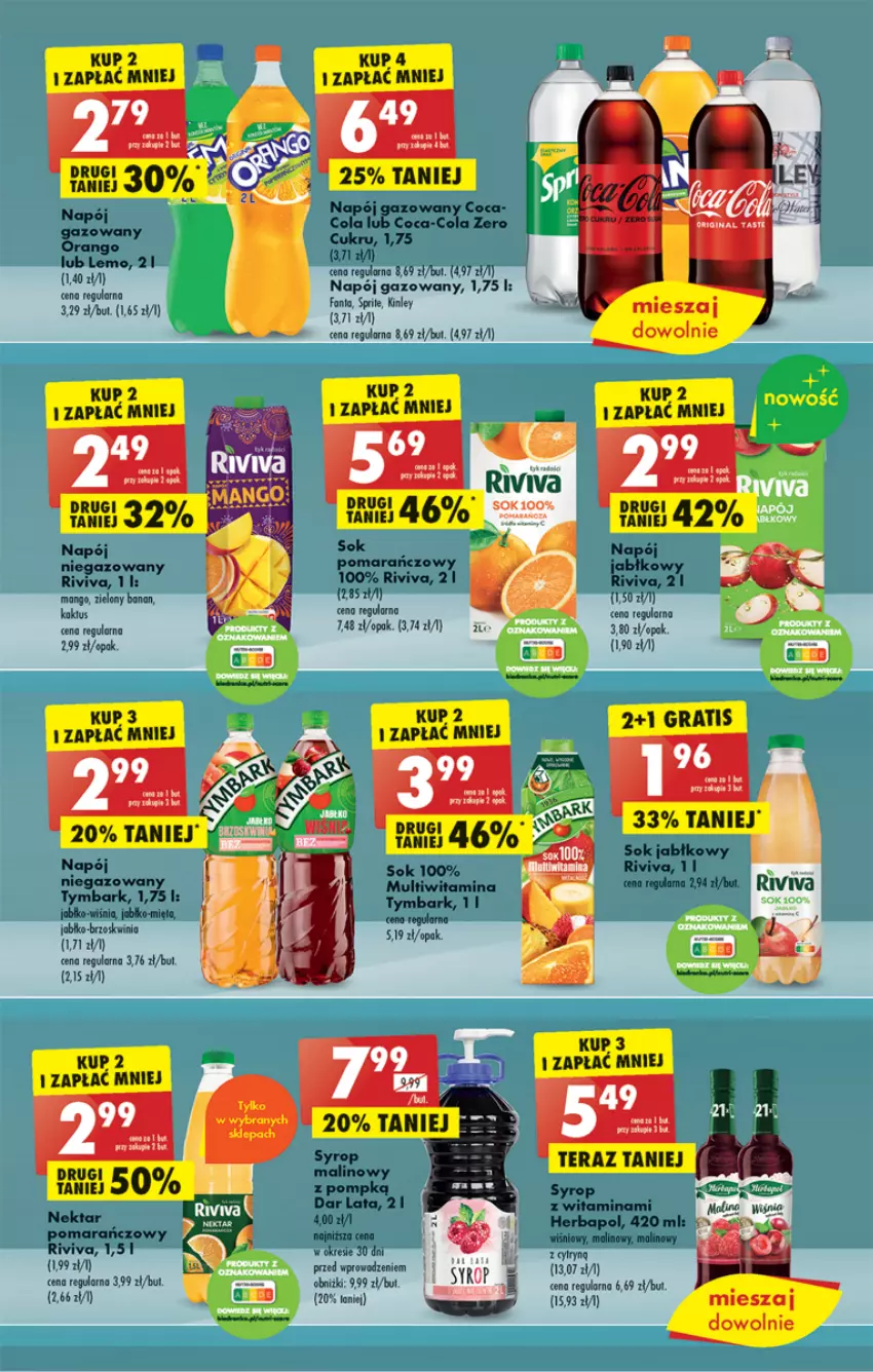 Gazetka promocyjna Biedronka - ważna 24.04 do 29.04.2023 - strona 39 - produkty: Coca-Cola, Gra, Herbapol, Mango, Mięta, Napój, Napój gazowany, Nektar, Sok, Sok jabłkowy, Syrop, Tera, Tymbark