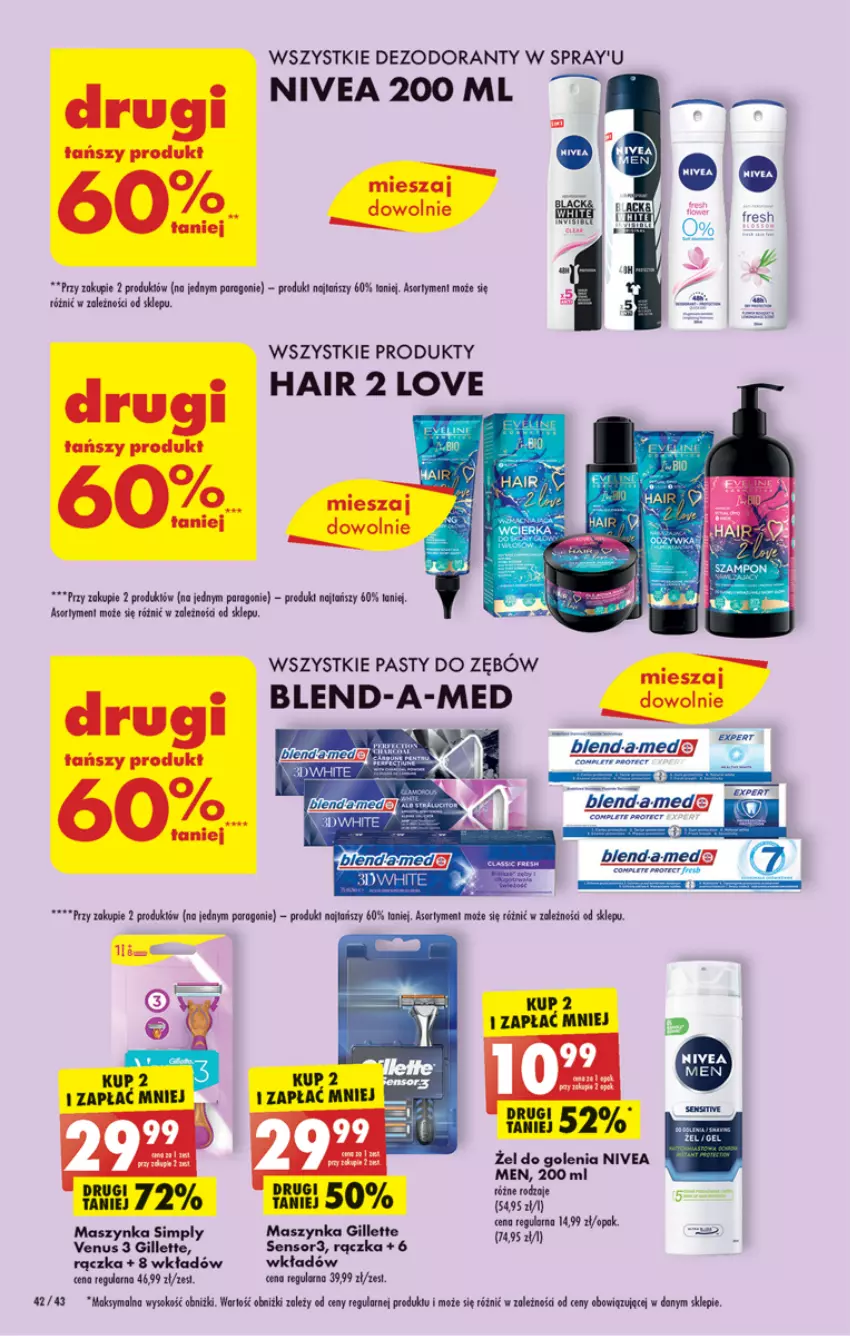 Gazetka promocyjna Biedronka - ważna 24.04 do 29.04.2023 - strona 42 - produkty: Blend-a-Med, Dezodorant, Gillette, Maszynka, Nivea, Por, Ser, Szynka, Venus