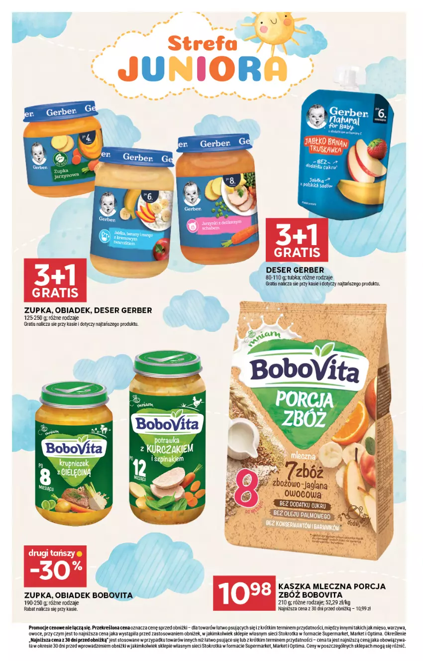 Gazetka promocyjna Stokrotka - Market - ważna 08.10 do 14.10.2026 - strona 30 - produkty: BoboVita, Deser, Gerber, Gra, Mięso, Olej, Optima, Owoce, Por, Ser, Warzywa