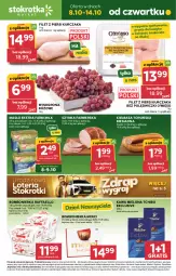 Gazetka promocyjna Stokrotka - Market - Gazetka - ważna od 14.10 do 14.10.2026 - strona 1 - produkty: Kurczak, Tchibo, Warzywa, Gra, Szynka farmerska, Filet z piersi kurczaka, Kawa mielona, Kawa, Kosz, Raffaello, Duda, Szynka, Optima, Winogrona, Farm Milk, Ferrero, Owoce, Wino, Masło, Kiełbasa, Merci, Mięso, Fa