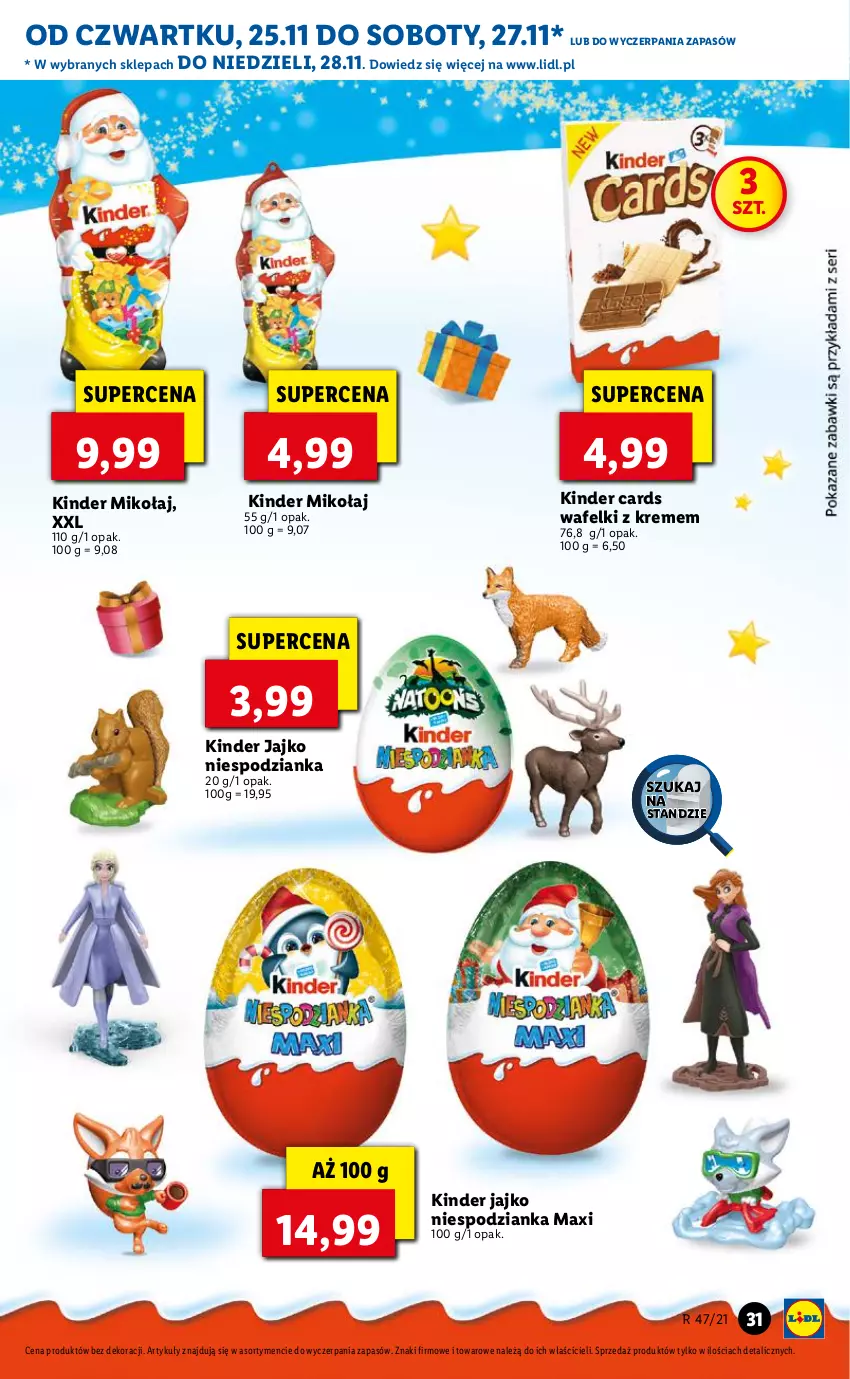 Gazetka promocyjna Lidl - GAZETKA OD 25.11 DO 28.11 - ważna 25.11 do 28.11.2021 - strona 31 - produkty: Kinder