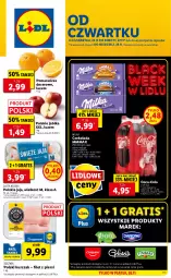 Gazetka promocyjna Lidl - GAZETKA OD 25.11 DO 28.11 - Gazetka - ważna od 28.11 do 28.11.2021 - strona 1 - produkty: Kurczak, Ser, Gra, Jaja, Coca-Cola, Pomarańcze, Czekolada, Deser, Milka, Jabłka