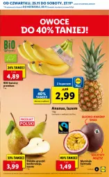 Gazetka promocyjna Lidl - GAZETKA OD 25.11 DO 28.11 - Gazetka - ważna od 28.11 do 28.11.2021 - strona 9 - produkty: Banany, Ananas, Gruszki, Owoce, Fa