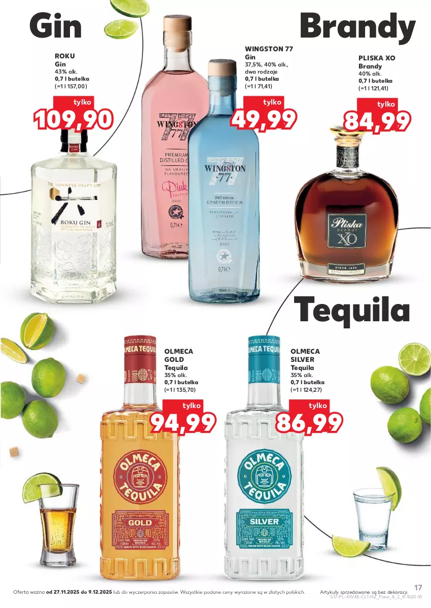 Gazetka promocyjna Kaufland - Barek Kauflandu - ważna 27.11 do 09.12.2025 - strona 17 - produkty: Brandy, Gin, Pliska, Tequila, Wingston 77