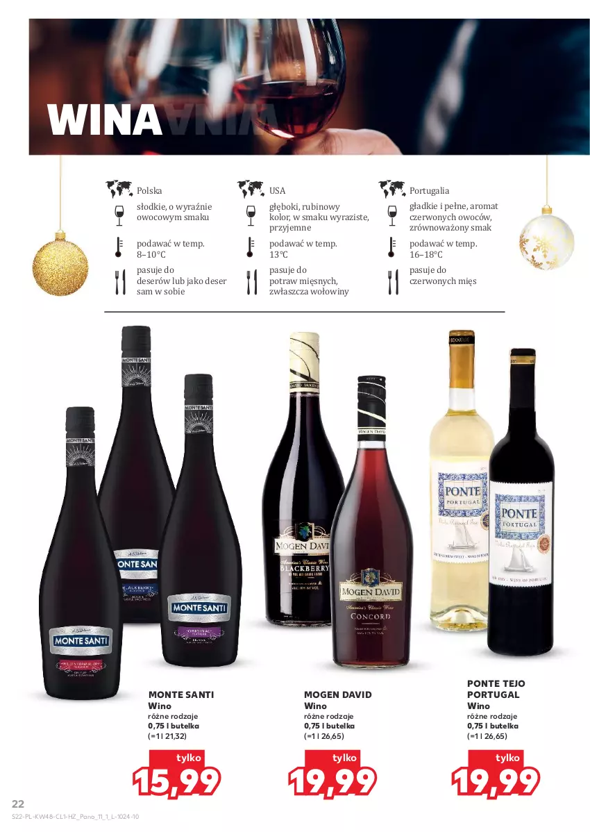 Gazetka promocyjna Kaufland - Barek Kauflandu - ważna 27.11 do 09.12.2025 - strona 22 - produkty: Deser, Mogen David, Monte, Monte Santi, Por, Rubin, Ser, Wino
