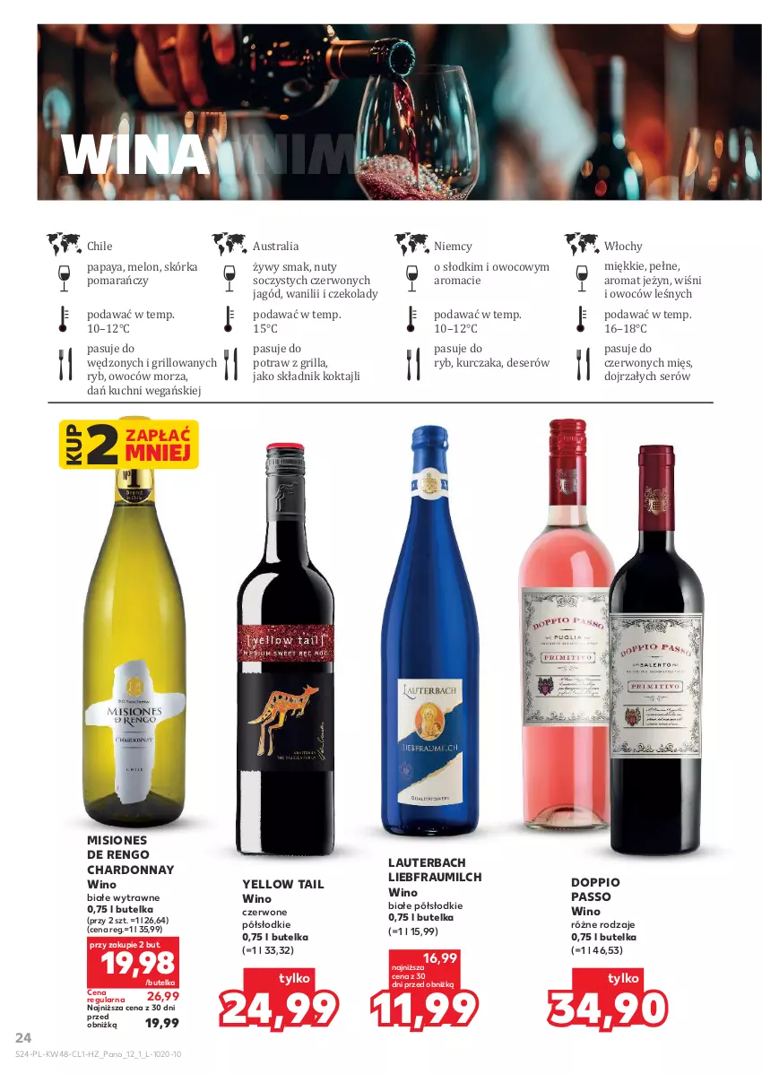 Gazetka promocyjna Kaufland - Barek Kauflandu - ważna 27.11 do 09.12.2025 - strona 24 - produkty: Chardonnay, Deser, Grill, Kurczak, Melon, Nuty, Ser, Wino, Wino białe, Wino czerwone
