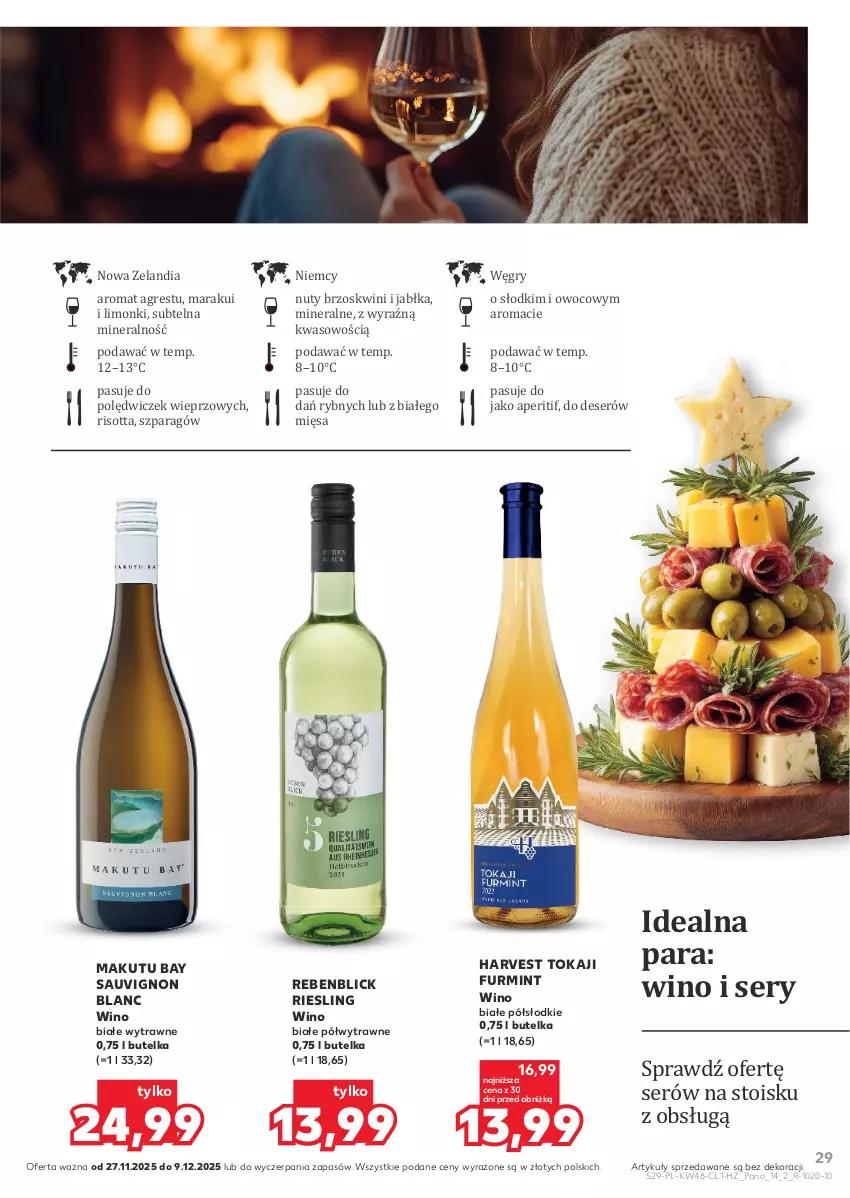 Gazetka promocyjna Kaufland - Barek Kauflandu - ważna 27.11 do 09.12.2025 - strona 29 - produkty: Deser, Gres, Gry, Jabłka, Nuty, Sauvignon Blanc, Ser, Tokaji, Wino, Wino białe