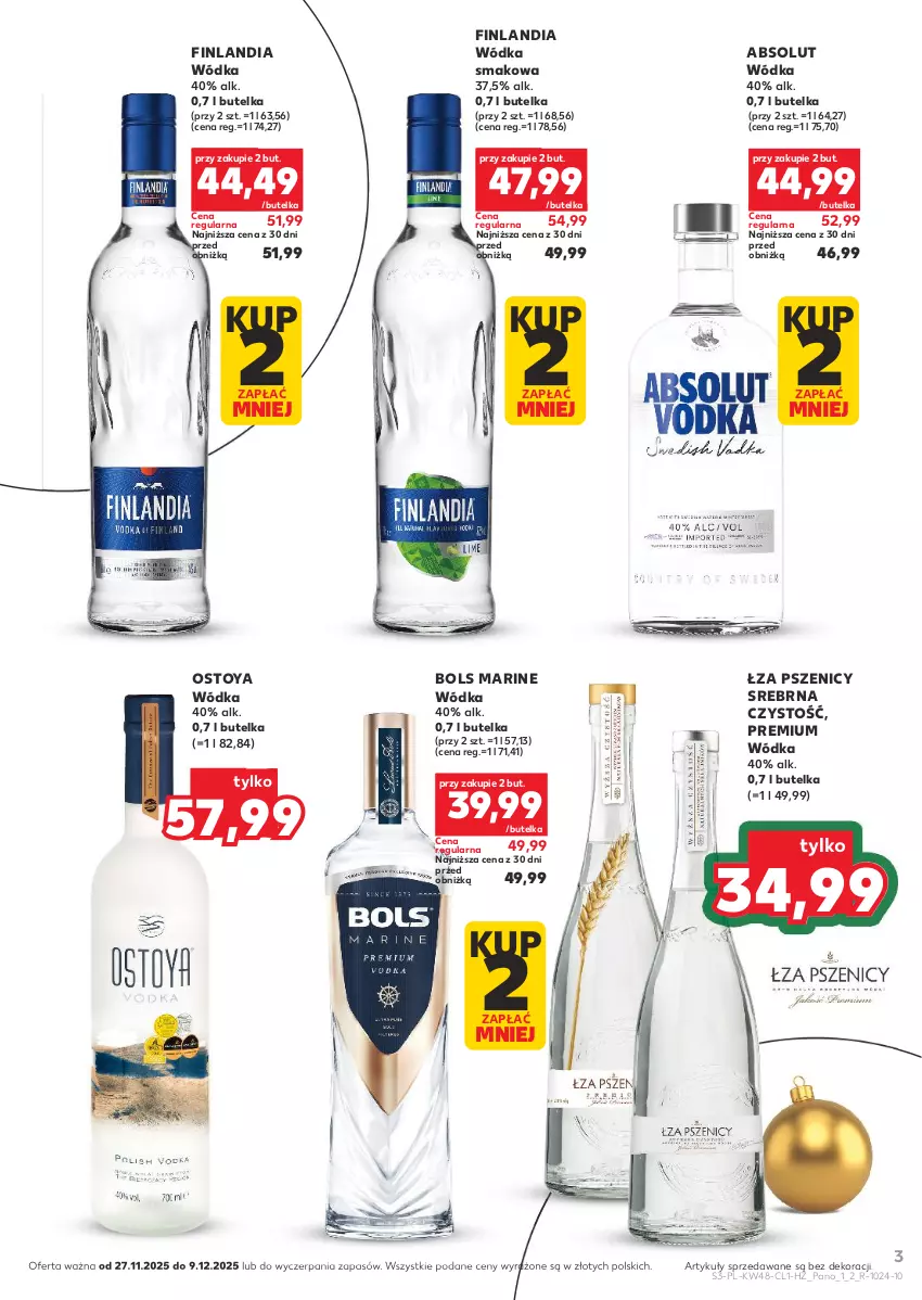 Gazetka promocyjna Kaufland - Barek Kauflandu - ważna 27.11 do 09.12.2025 - strona 3 - produkty: Absolut, Bols, Finlandia, Wódka