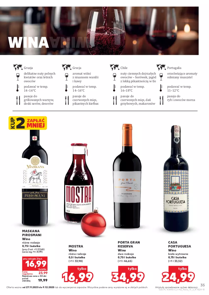 Gazetka promocyjna Kaufland - Barek Kauflandu - ważna 27.11 do 09.12.2025 - strona 35 - produkty: Deser, Gra, Grill, Makaron, Maska, Mus, Nuty, Por, Ser, Wino, Wino białe