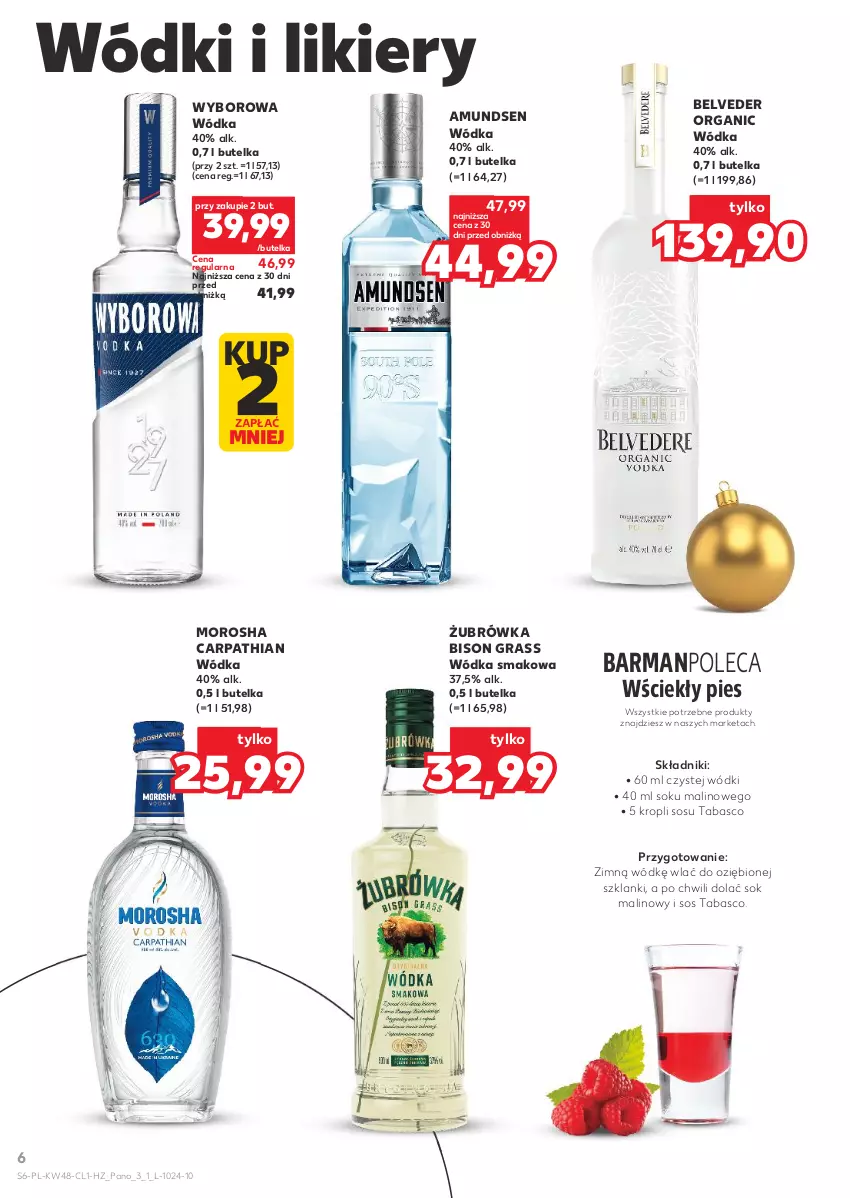 Gazetka promocyjna Kaufland - Barek Kauflandu - ważna 27.11 do 09.12.2025 - strona 6 - produkty: Amundsen, Gra, Lanki, Likier, Sok, Sos, Sos tabasco, Wódka, Wyborowa